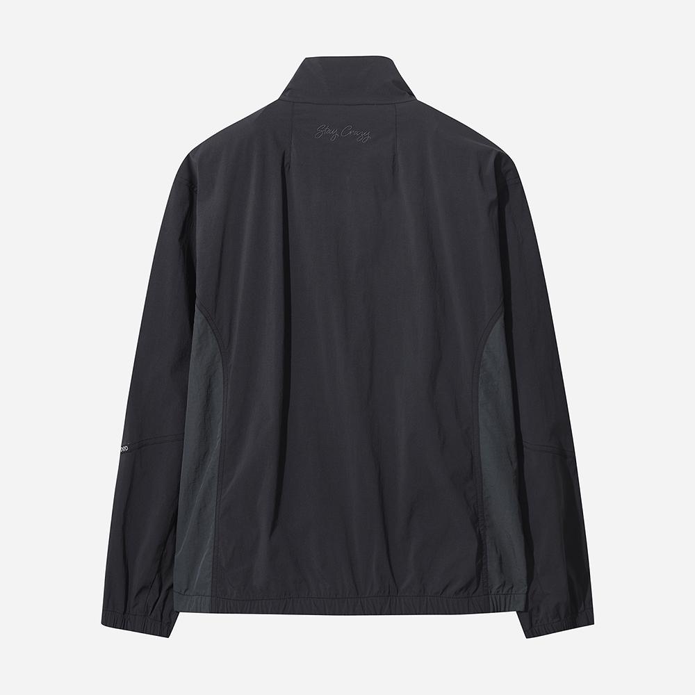 Dod Stand Neck Single-Layer Contrast Jacket (Black)