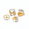 Ying Tai 18k Gold-Plated Two-Tone Titanium Steel Open Women's Ring - Stainless, Elegant, Non-Fading