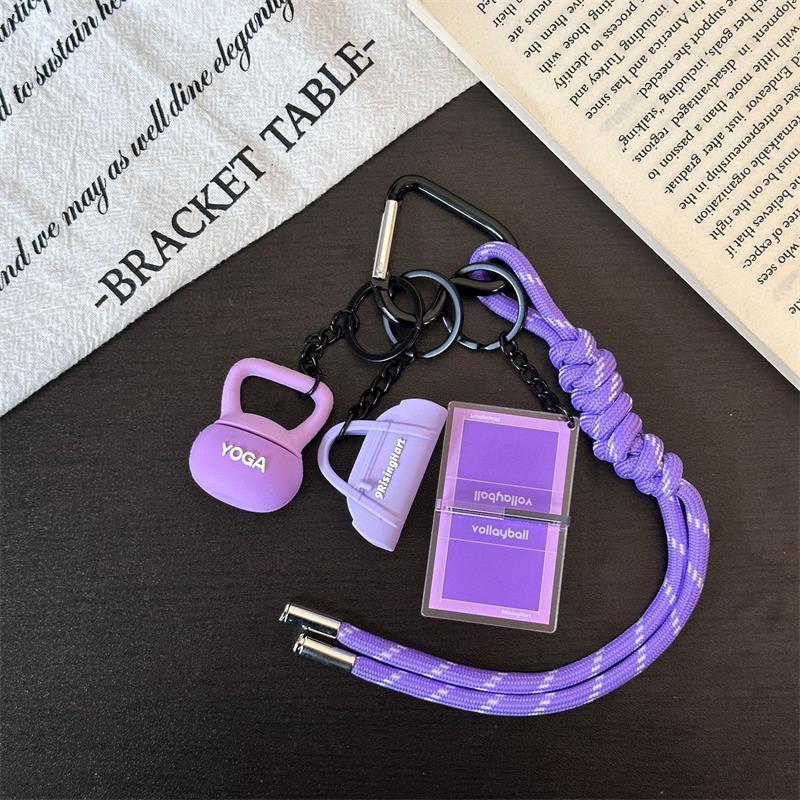 Itness Theme Rubber Keychain Pendant Portable Gym Style Bag Charm Durable Key Ring for Sports Lovers Men Women Daily Accessory