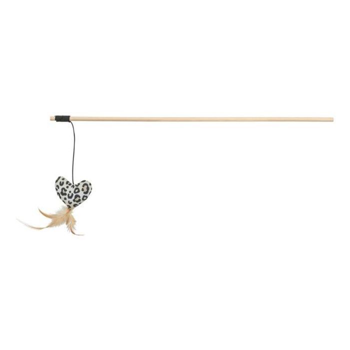 Jouet pour chat - TRIXIE - Canne à pêche cœur - 50 cm - Bois