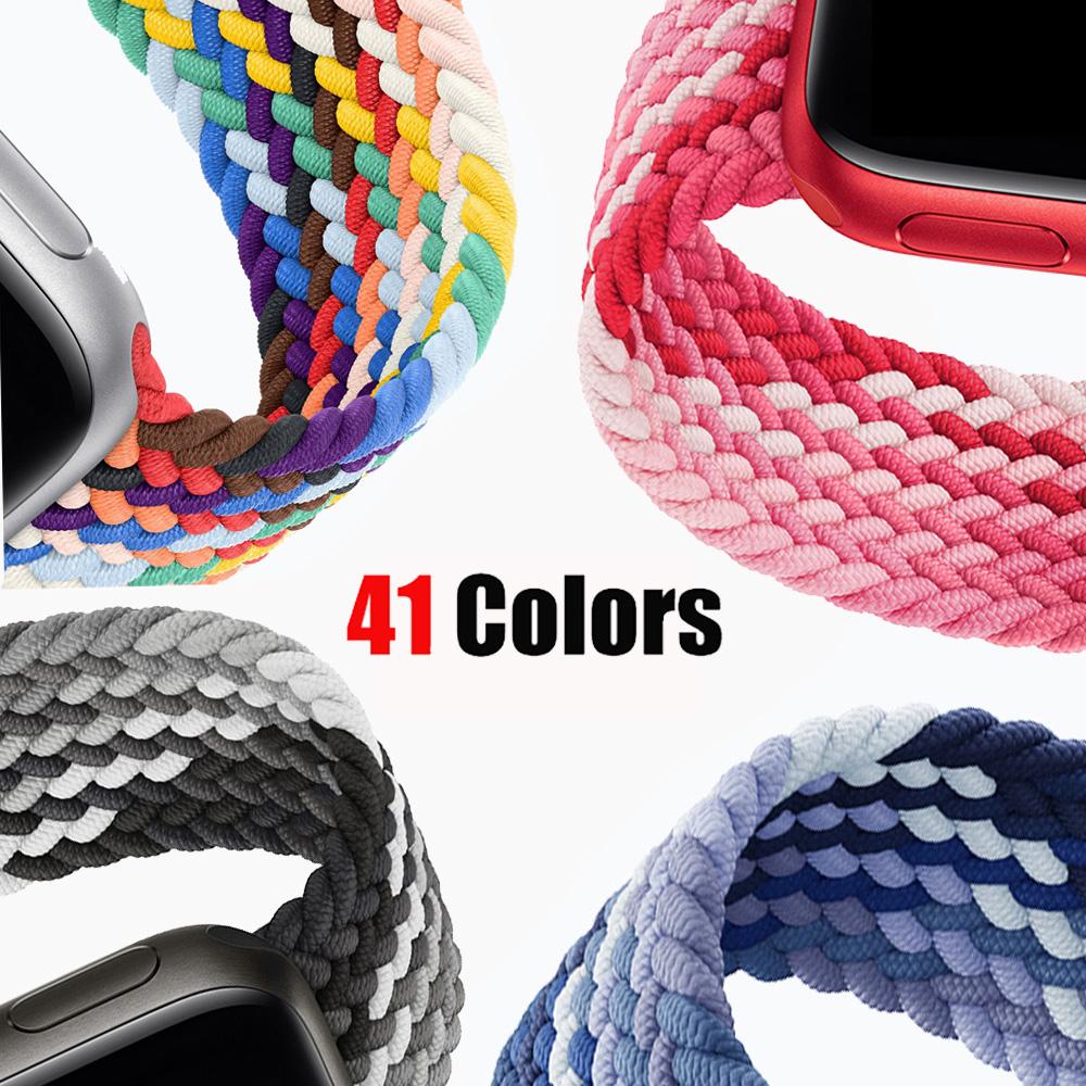 

Ремешок для Apple Watch Band 6 SE 44/42 мм Плетеная петля для спортивных умных часов 40/38 мм Эластичный ремень Браслет из нейлоновой ткани для iwatch Series 3 4 5 2 1