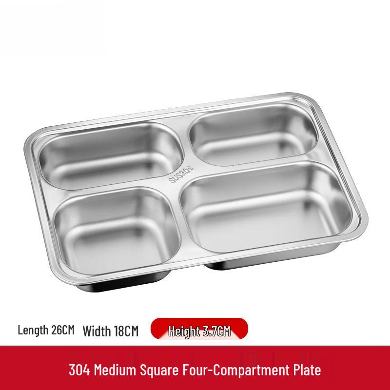 

Stainless Steel Divided Dinner Plate with Lid