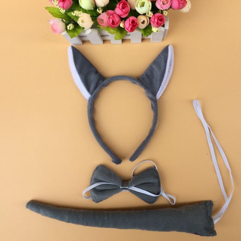Halloween Animal Tiger Headpiece With Red Horns Demon Headband Cosplay For