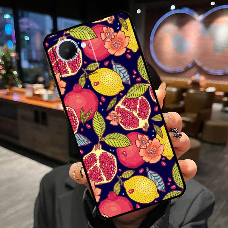 Food Fruit Red Pomegranate Case For Realme 13 Pro Plus 12 11 14 15 GT6 GT7 Pro C15 C35 C53 C55 C61 C63 C65 C67 C71 C75