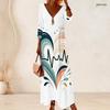 Plus Size Women V Neck 3 4 Sleeve Maxi Dress Soft Chic Casual Holiday Street Gown
