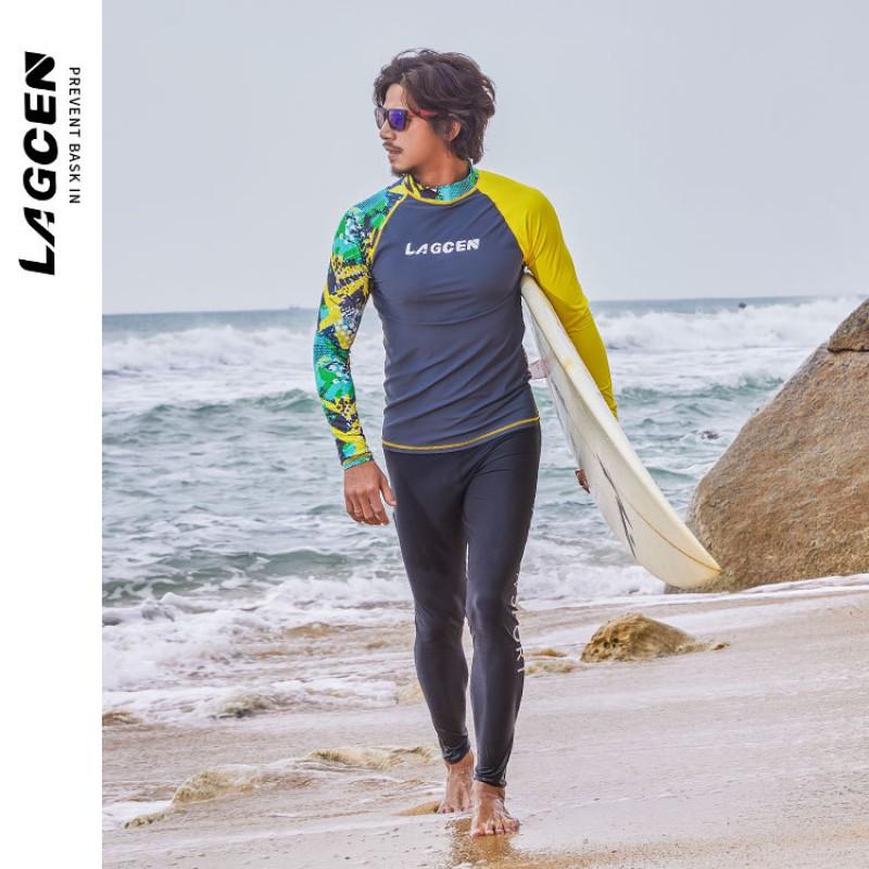 Mens Quick-Dry UV Protection Rash Guard Swimwear Diving Surfing Snorkeling Water Sports Performance Gear