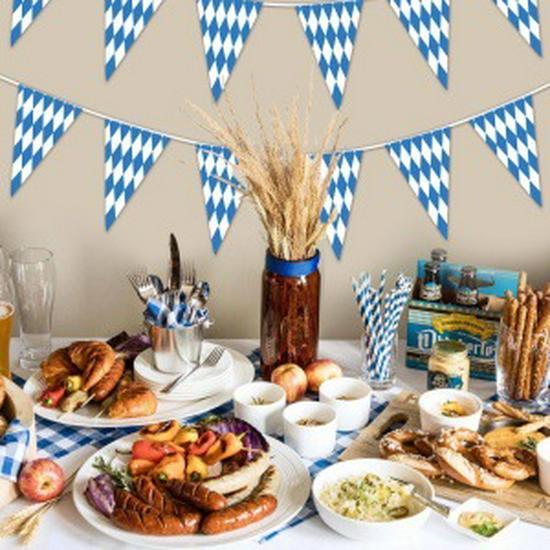 Oktoberfest Party Supplies: Beer Festival Banners, Balloons, Cake Toppers, and Flags.