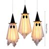 Hanging Spirit Figure Set for Halloween, 3 Fabric Draped Seasonal Accents for Living Room Porch Doorway and Themed Party Display Use