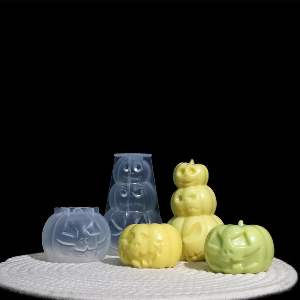 Halloween Silicone DIY Pumpkin Candle Mold Pumpkin Candlesticks Mold Desktop Pumpkin Candlestick Mould Home Decoration