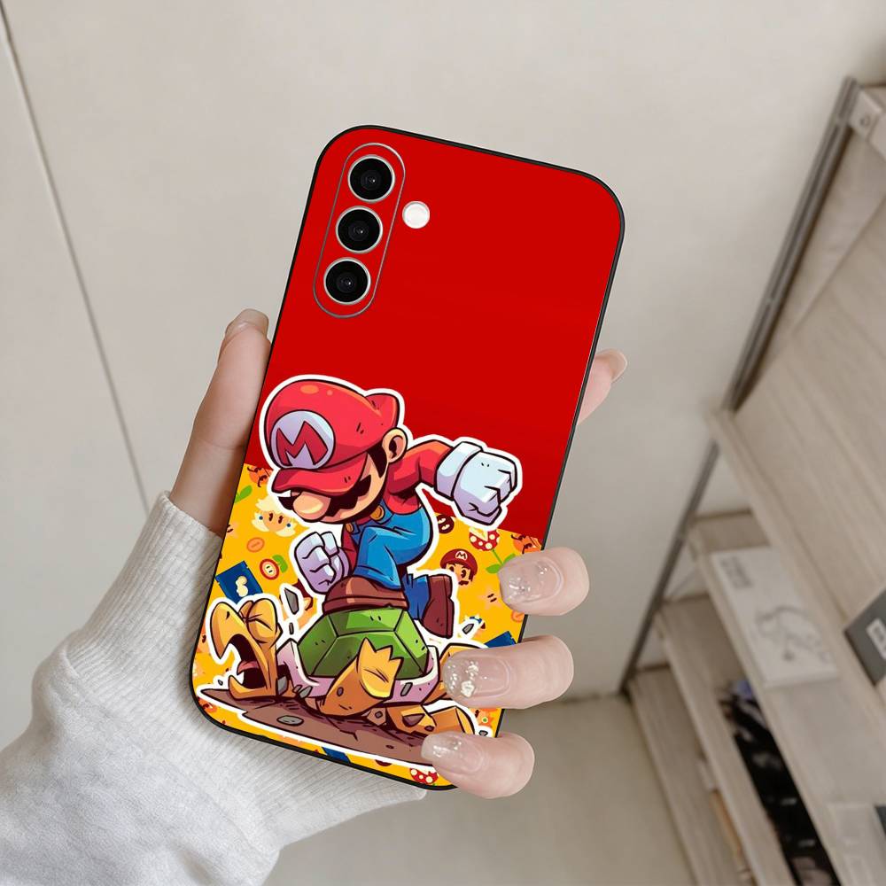 cartoon S-Super M-MarioS Bros Phone Case For Samsung Galaxy A73,A72,A71,A70,A53,A52,A51,Others Soft Black Cover