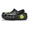 Crocs Classic Platform Clog Graffiti 1999 EVA Trend Personality Versatile Hole Shoes Unisex Same Green and Yellow