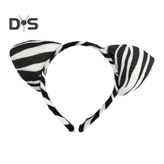 Opaska na głowę z uszami zebry, opaska na włosy z kreskówkowym zwierzęciem, opaska na głowę w paski, wygodna, dopasowana, dziecięca, nakrycie głowy do cosplayu, rekwizyty fotograficzne