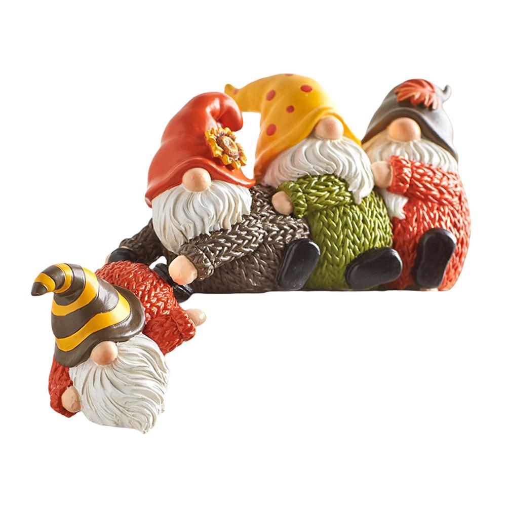 Christmas Gnome Old Man Cartoon Figurines Resin Decor Lakeside Polar Bear Black Bear Shelf Funny Home Bedroom Desktop Decoration