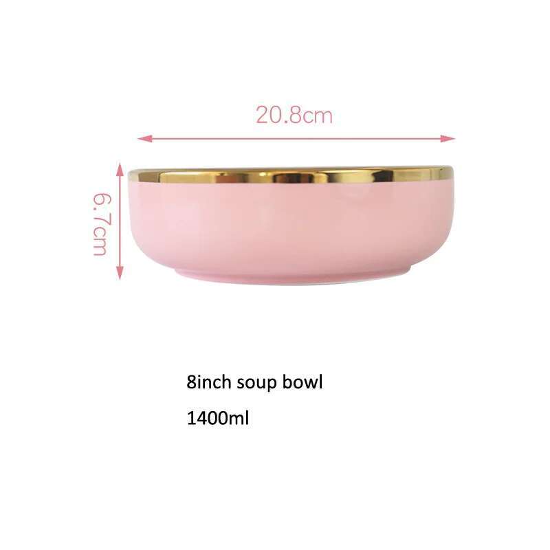 Rosa Keramik Teller Suppenschüssel Geschirr Phnom Penh Reissuppenschüssel Schüssel Haushaltskombination Küchengeschirr