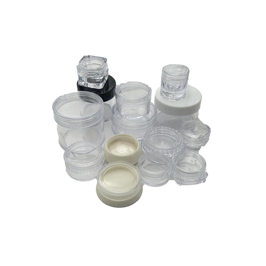 Transparent Plastic Mini Cosmetic Jars for Nail Art & Ornament Storage