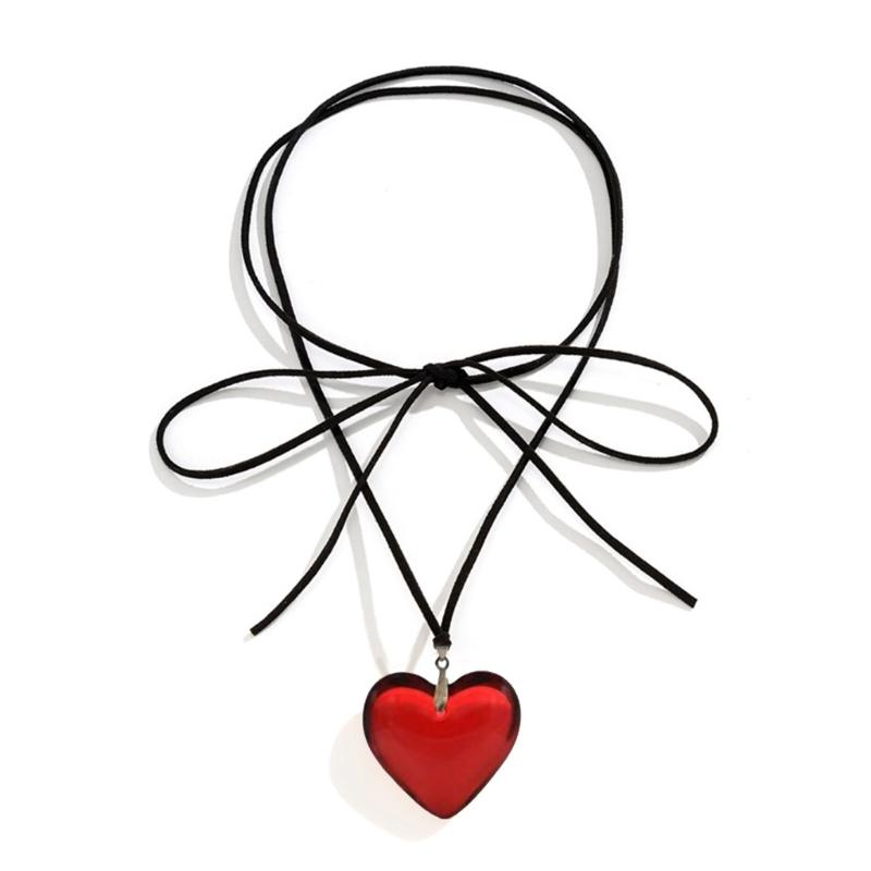 European and American Jewelry Novel Simple Love Pendant All-match Clavicle Chain Adjustable Wax Line Cold Wind Necklace