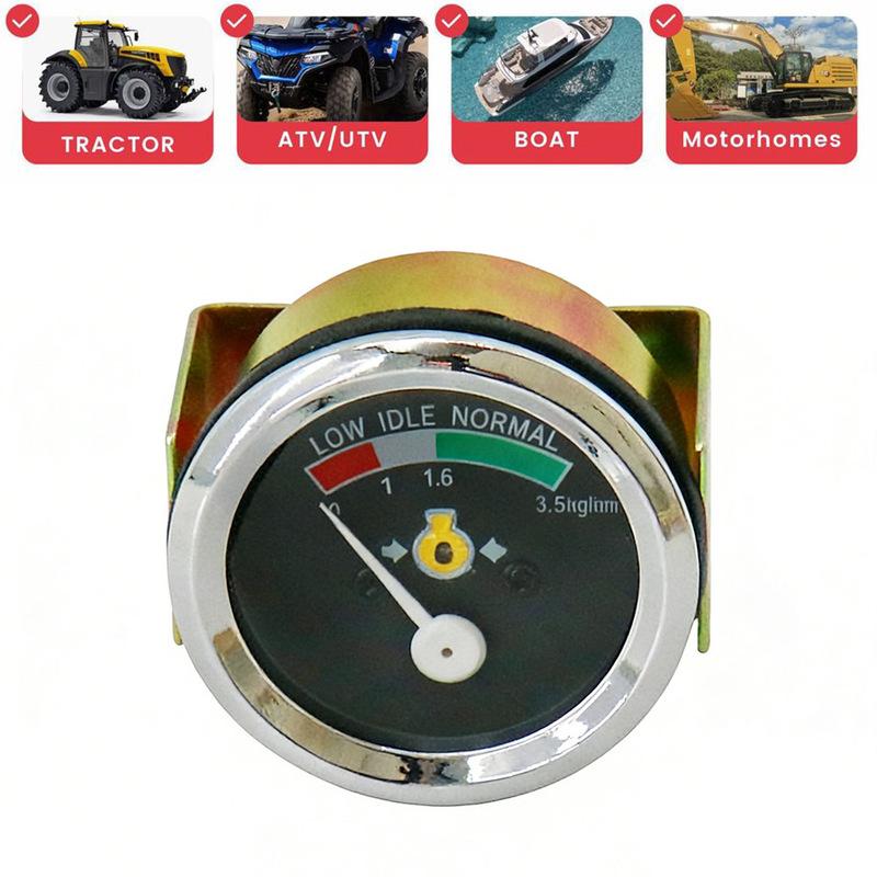 12/24V Oil Pressure Gauge For Caterpillar 1W0705 Oil Pressure Gauge Mechanical Oil Pressure Gauge Iron Black Silver Parts
