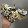1:10 Alliage Rétro Side-car Moto Alliage Moulé sous Pression Classique Militaire Tricycle Moto Modèle Son & Lumière Enfant Jouet Voiture Garçon