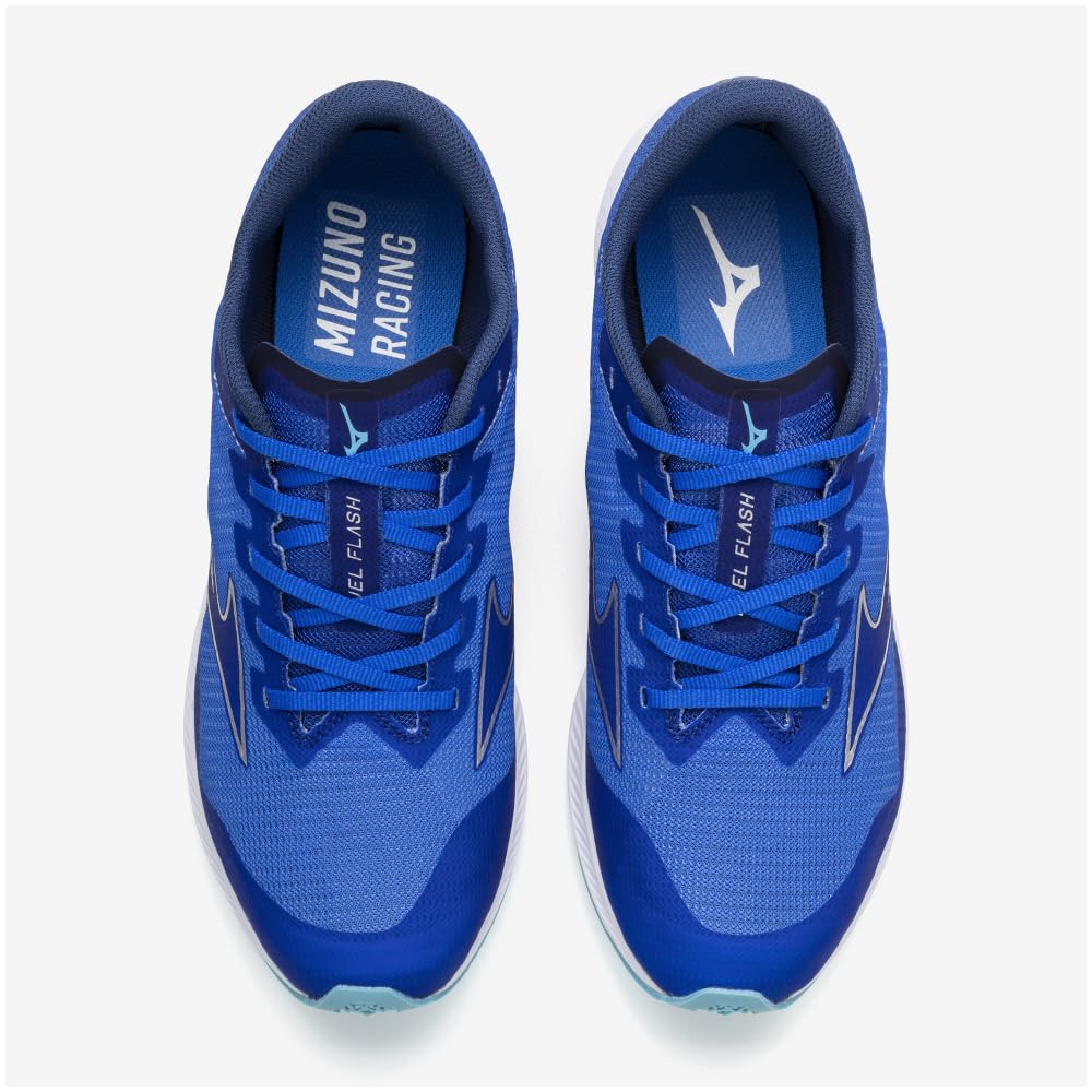 Mizuno Duel Flash Running for Club Track and Blue and Size 2E Shoes, Men's, Lightweight, Cushioned, Activities, Field, Silver, 25.5 cm,