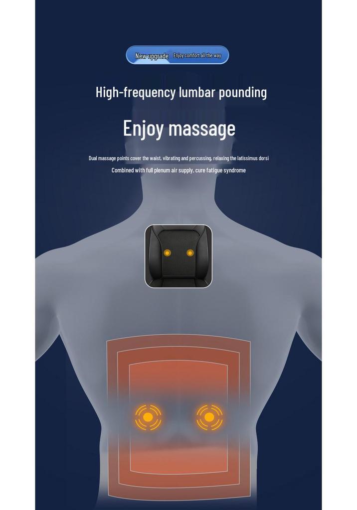 Kühlende Autositzauflage - Luftgeblasene Massage, Eis-Seide, Geräuschreduzierung für 12V/24V Fahrzeuge