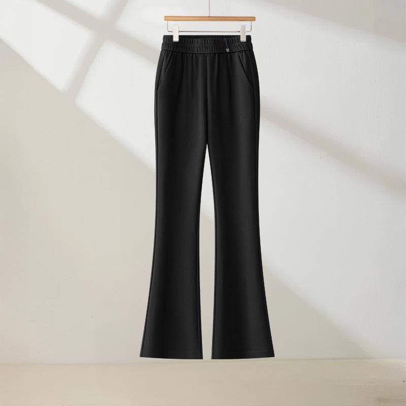

Women s Nylon Four-Way Stretch Flare Pants, Slim-Fit Elastic Waist, Autumn 2025. M (Weight 95-105 Jin) чёрный