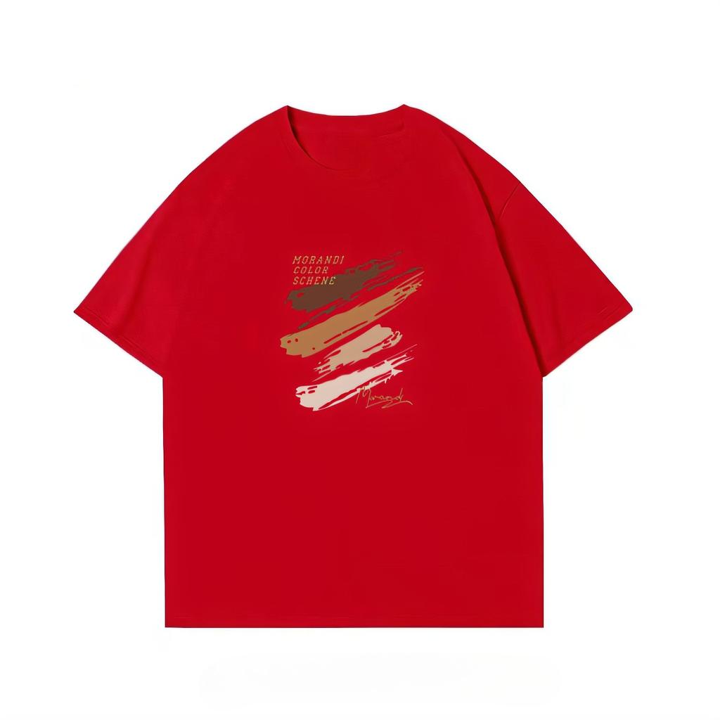 Men's and Women's Summer American Loose Black Half-Sleeve Cotton Crew Neck T-Shirt Versatile Short Sleeve Top