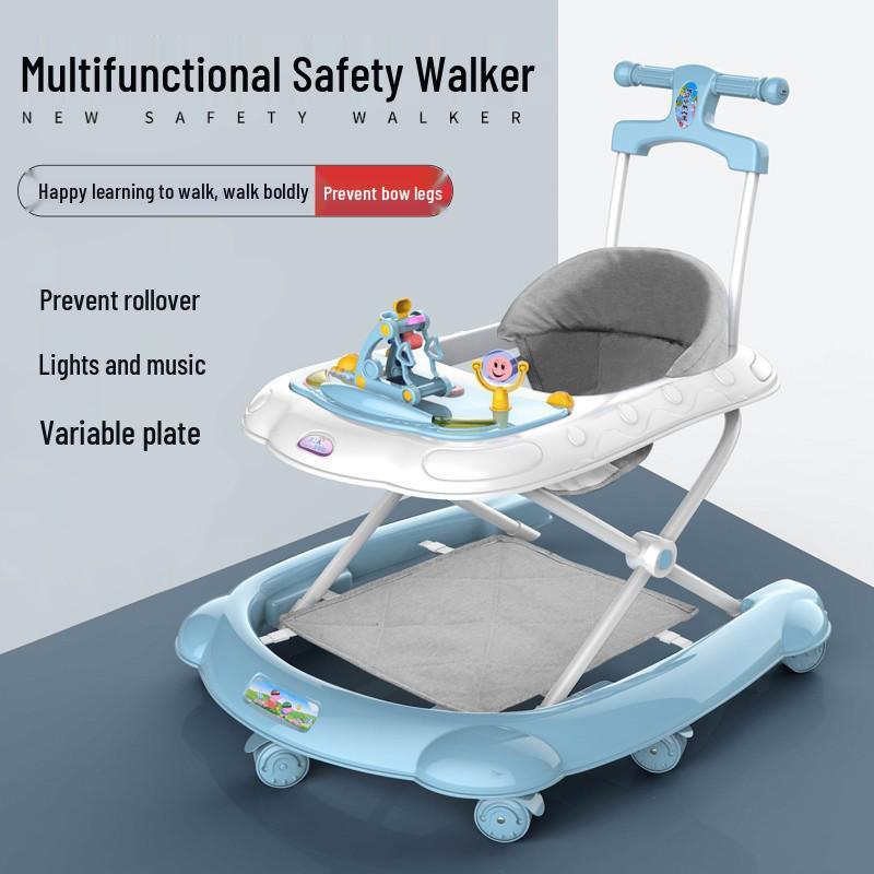 Multifunctional Anti-Tip Baby Walker with U-Shaped Pushchair