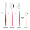 Rot Silber Geschirr Set Abendessen Gabel Messer Suppe Eis Löffel Besteck Set Edelstahl Western Besteck Silberbesteck Set