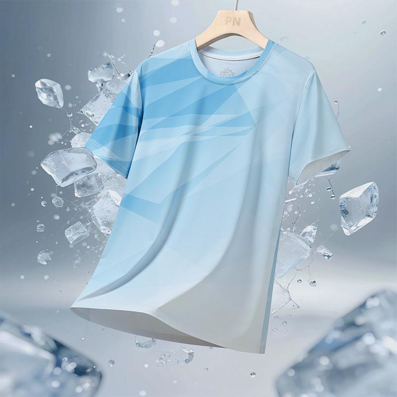 Antibacterial Quick-drying Top Short-sleeved T-shirt 2XL светло-синий 1370₽