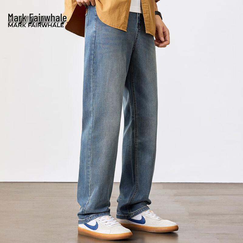 Mark Fairwhale Men's Tencel Lyocell Loose Straight-Leg Jeans