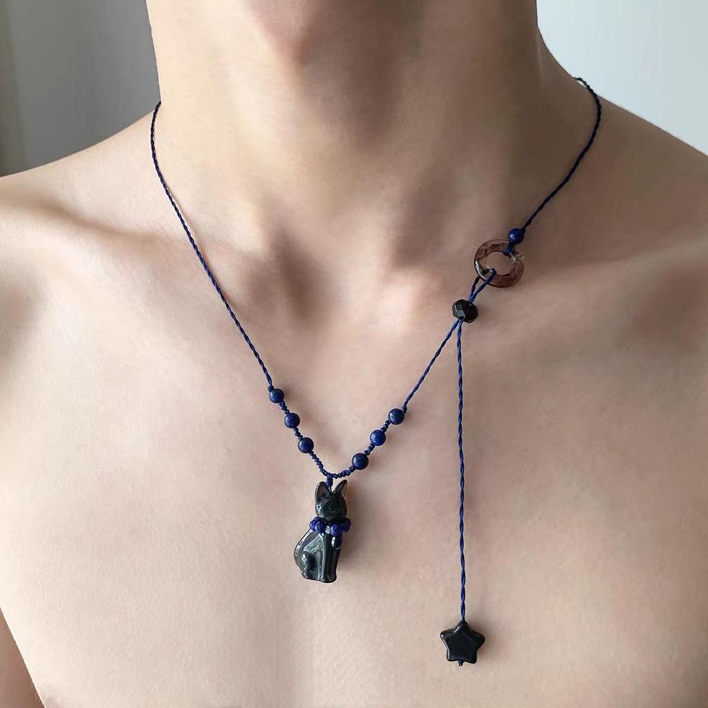 Starburst Double Layer Men's Necklace: Trendy, Light Luxury Hip Hop Style, Unisex Clavicle Chain