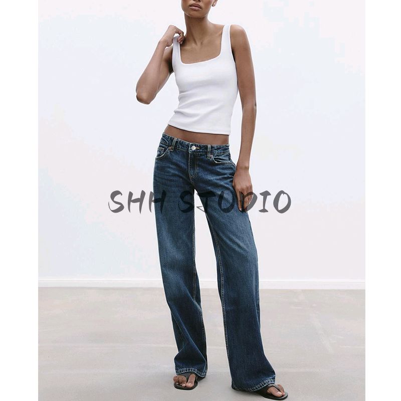 Spring and Summer New Women Clothes French Style Design Sense Simple and Versatile Wide Shoulder Strap Square Collar Slim Fit Short T-shirt 4424307