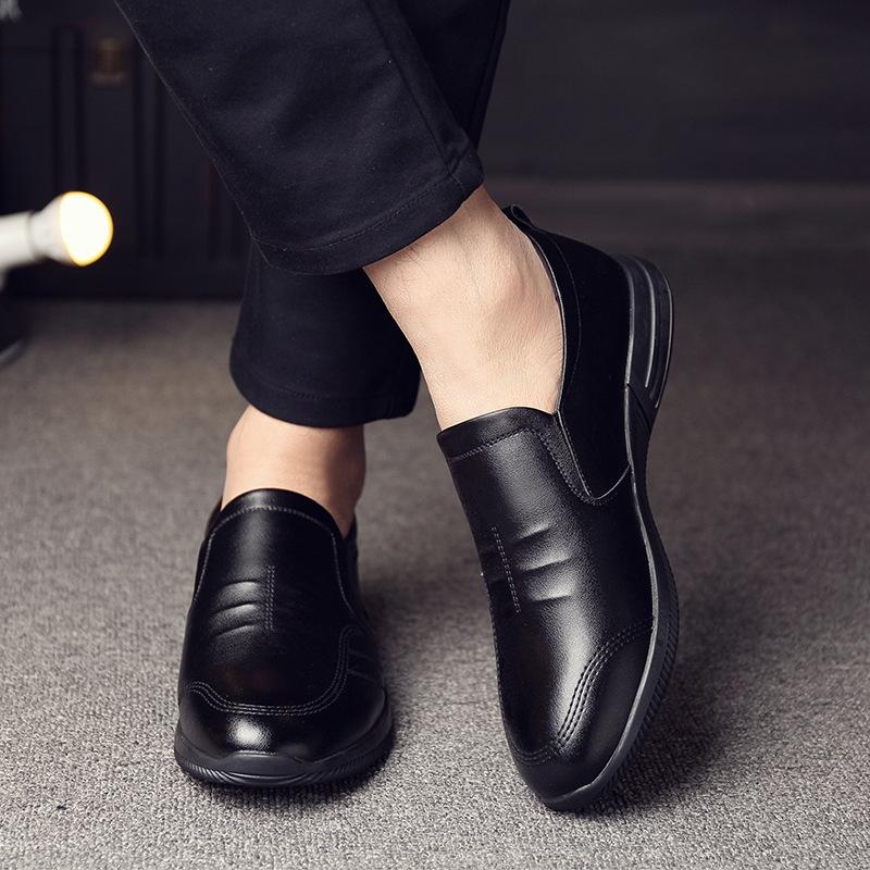 Autumn and winter men's leather shoes men's business heightening men's shoes invisible inner heightening men's shoes trend low-top sports and leisure