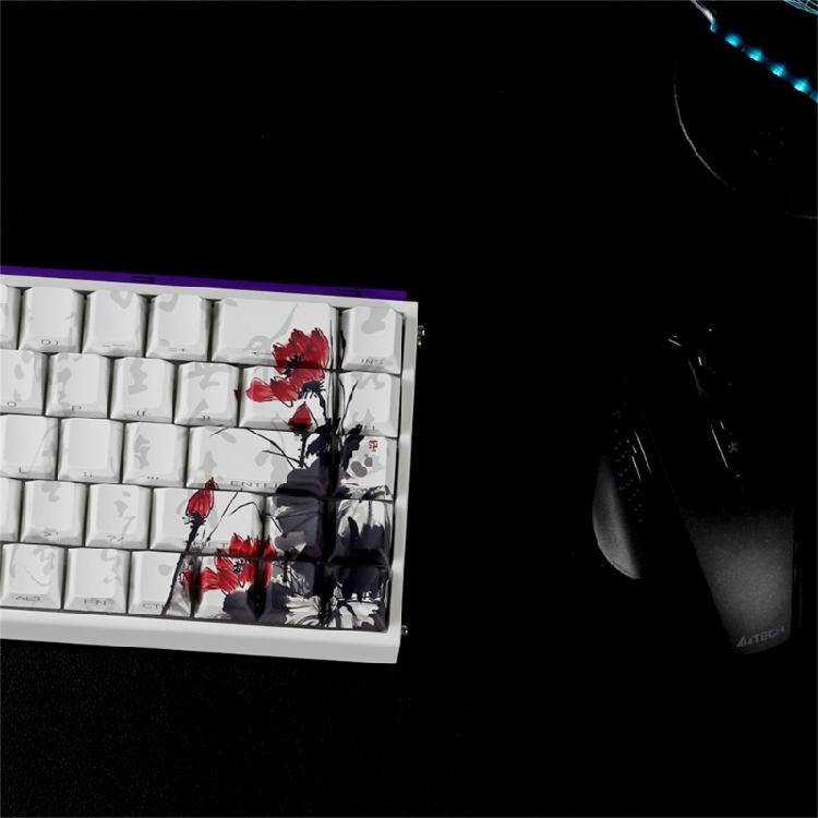 Professional PBT Keycaps MXes 60/68Keys Dyes Sublimated Plums Flower Pattern Ergonomic OEM Profile Computer Access