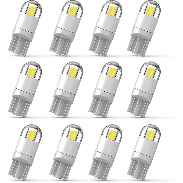194 Led Car Bulb 3030 Chipset 2SMD T10 194 168 W5W Led Wedge Light Bulb 1.5W 12V License Plate Courtesy Step Map Lights Trunk Lamp Clearance Lights