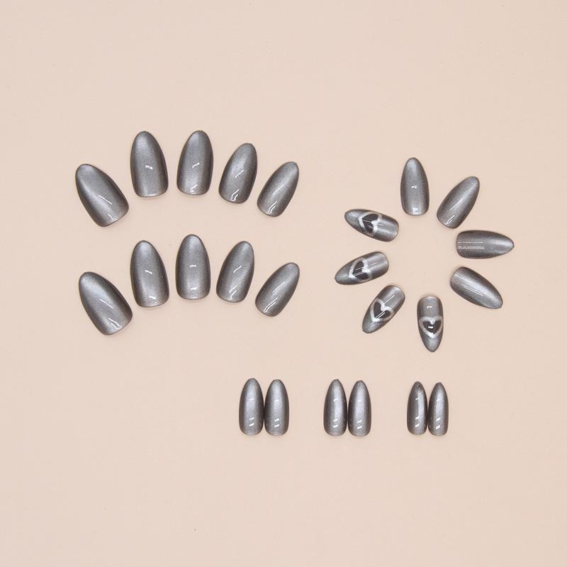 Chasing Light Cat'S Eye Wearing Nail Piece Nail Piece Almond Nail Piece Wind Love Nail Piece Almond Nail Piece