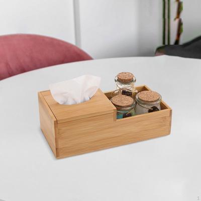 Boîte à mouchoirs en bambou, moderne, pratique, décoration d'intérieur, grande capacité, organisateur de serviettes en papier