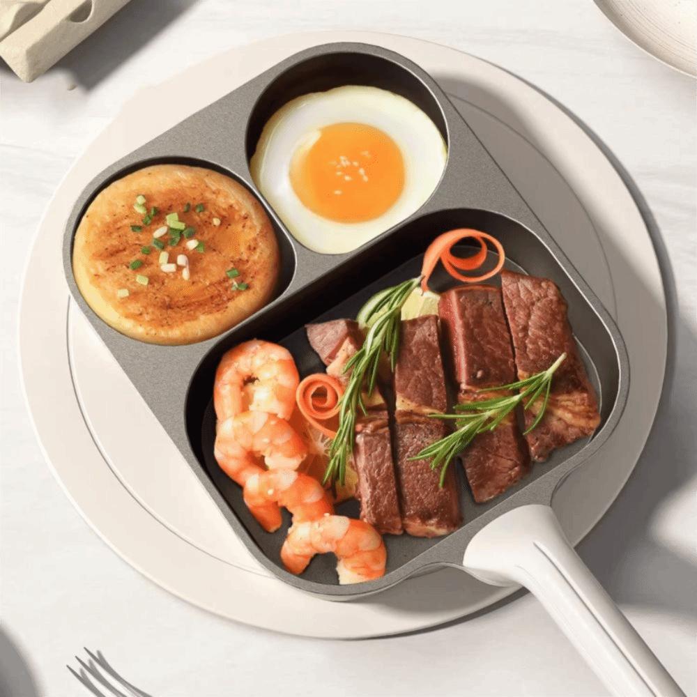 Nonstick Breakfast Frying Pan 3/4 Grid Pancake Pan Healthy Titanium Omelette Pan  Egg