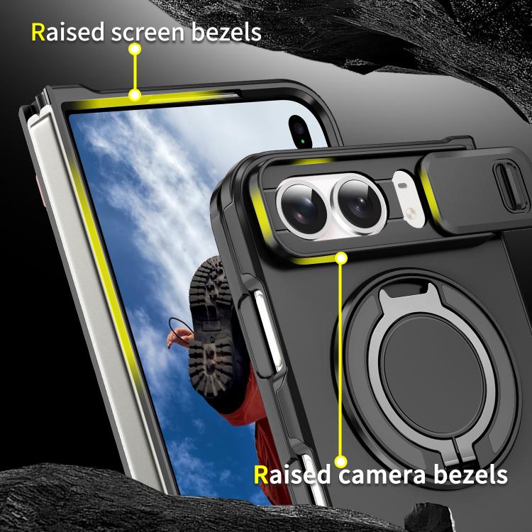 Sliding Camshield Lens Cover Ring Holder Shockproof Phone Case For iPhone Duo