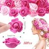 50Pcs Rose Artificial Foam Flower Head Fake PE Flower for Home Room Dceoration DIY Party Flower Wreath Accessories Wedding Decor