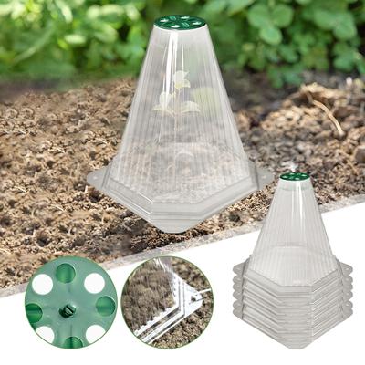 10PCS Transparent Plant Protection Cover Seedlings Grow Cover Adjustable Ventilation Lid Prevents Snail Insect Proof Protection
