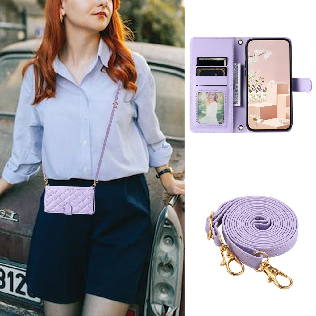 For Samsung Galaxy A55 5G Case Wallet PU Leather Phone Cover with Crossbody Strap