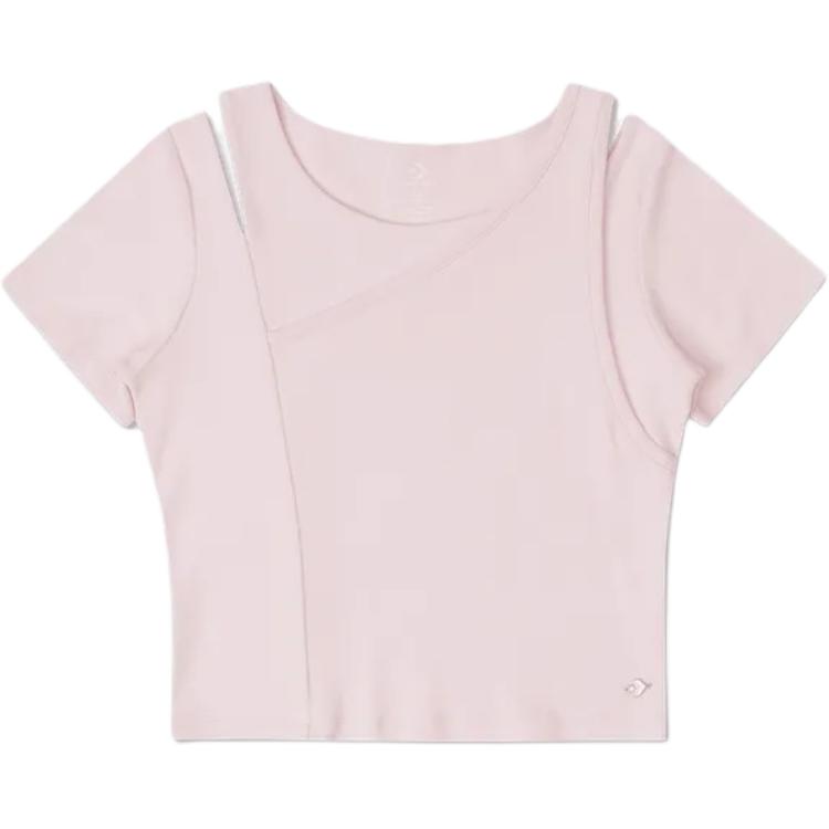 

New Converse Regular T Shirt Women s Pink 10027216-A02 XL