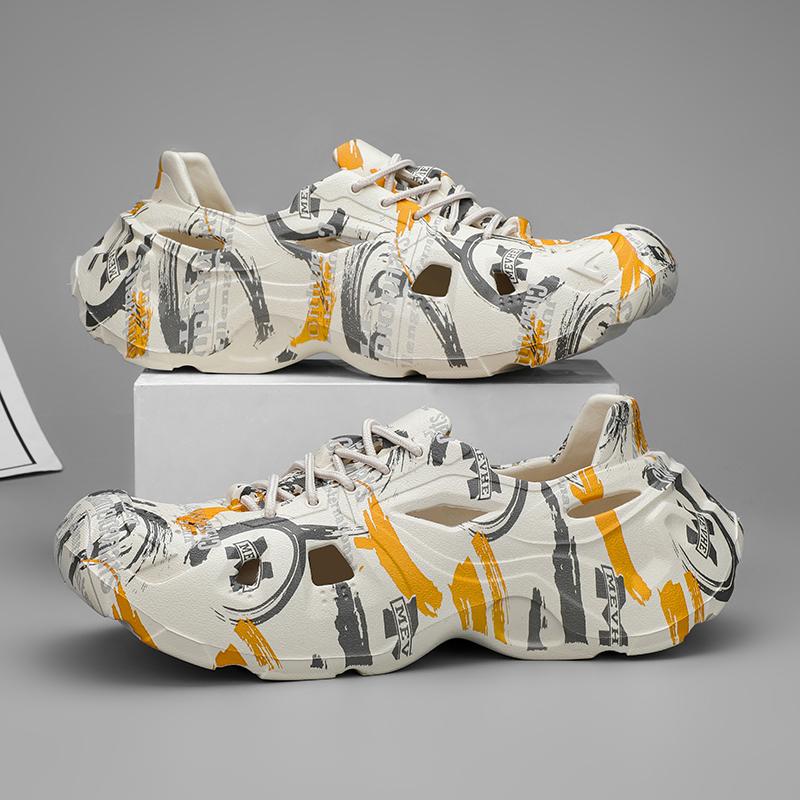 

Мужские летние пляжные сандалии, тапочки, садовая обувь, модные уличные сандалии для отдыха, слипоны из ЭВА, дизайнерская модная обувь 44