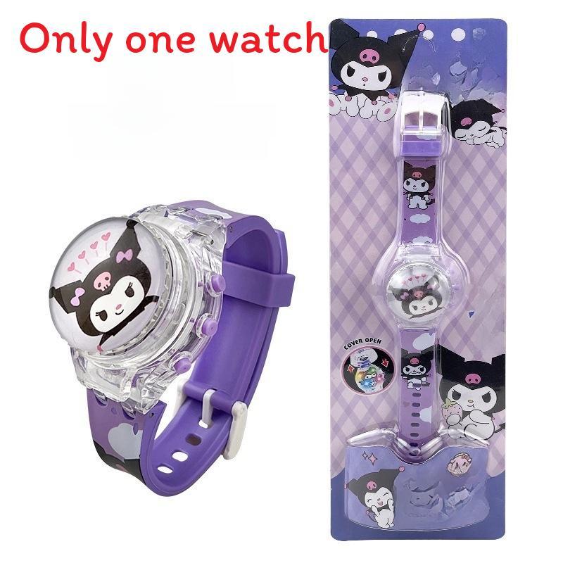 Hello Kitty Otočný flip kryt Lehký hudební hodinky Pro děti Interaktivní Decora
