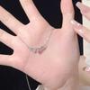 Angel Wings Pink Diamond Love Necklace Women's ins Niche Light Luxury Sweet Gentle Temperament Clavicle Necklace