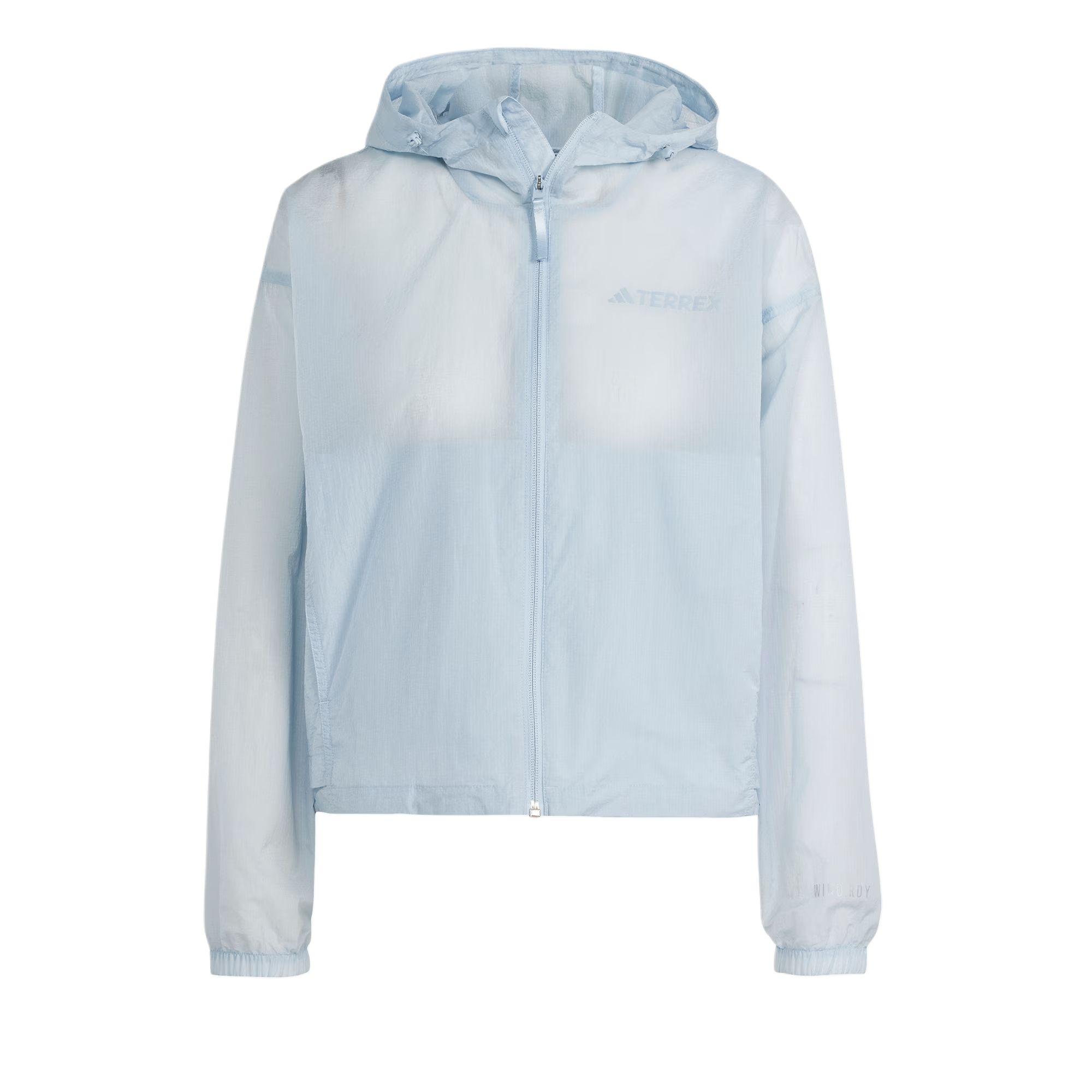 

Adidas Terrex Wind.Rdy Multi Transition Outdoor Водоотталкивающая Ветровка с Капюшоном и Длинными Рукавами Женская Куртка Синяя JD5939 S