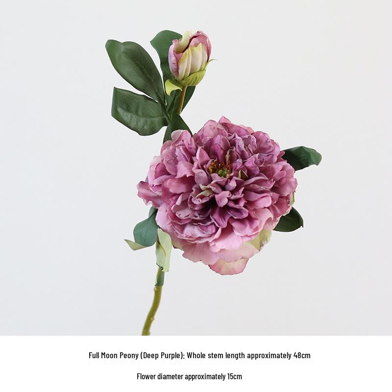 High-Quality Burnt Edge Silk Peony - Artificial Flower for Home Decor & Photography