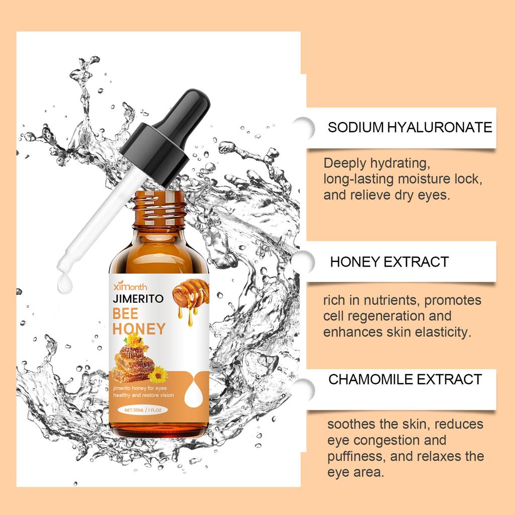 XIMONTH Honey Eye Drops – Moisturizing Relief for Dry, Itchy & Tired Eyes, Soothing Eye Care