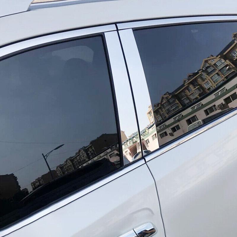 1 Set PC Car Window Door B C Pillar Post Trim Cover Chrome Silver Fit for Nissan Rogue 2014 2015 2016 2017 2018